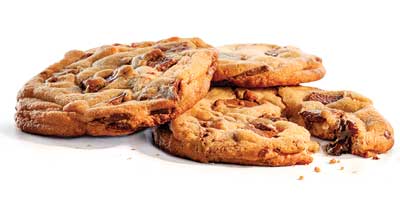 three cookies overlapping one another