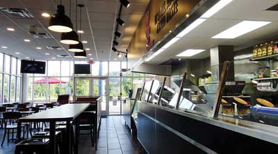 Interior of a Penn Station restaurant